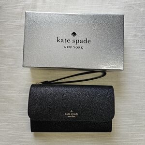 Kate Spade Black Glitter Wristlet